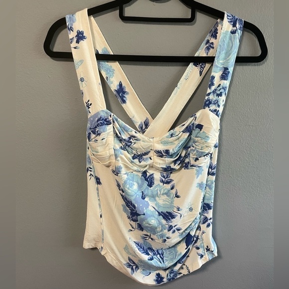 NWT Free People Ginger Snap Top in ivory toile combo. Size Medium - Picture 6 of 10